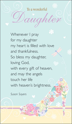 Prayer Card - To A Wonderful DaughterPrayer Card - To A Wonderful Daughter