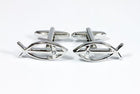 Ichthus With Crystal Cufflinks In Box (X2Aj170)  (10 X 25 Mm)Ichthus With Crystal Cufflinks In Box (X2Aj170)  (10 X 25 Mm)