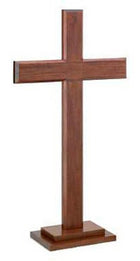 Mahogany Standing Cross On Base - 60Cms High (23.6