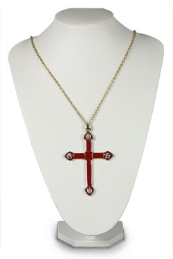 Cross-Red Enamel In Silver PlateCross-Red Enamel In Silver Plate