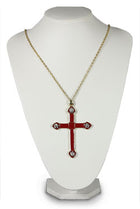 Cross-Red Enamel In Silver PlateCross-Red Enamel In Silver Plate