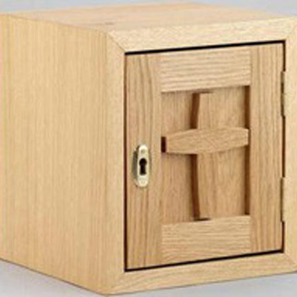 Wooden Aumbry With Engraved Cross