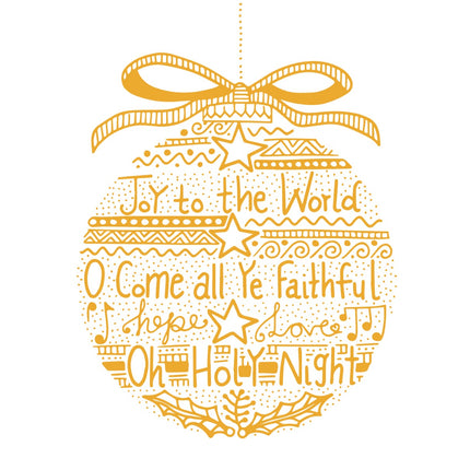 Christmas Set - Joy To The World Bauble 10 Pk Gold FoilChristmas Set - Joy To The World Bauble 10 Pk Gold Foil