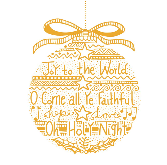 Christmas Set - Joy To The World Bauble 10 Pk Gold FoilChristmas Set - Joy To The World Bauble 10 Pk Gold Foil