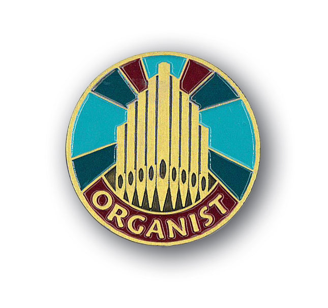 Organist Lapel Pin - 1"  (B-82)Organist Lapel Pin - 1"  (B-82)