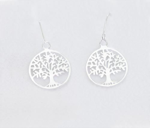 Tree Of Life Drop Earrings (Sterling Silver) - 15Mm Dia.Tree Of Life Drop Earrings (Sterling Silver) - 15Mm Dia.