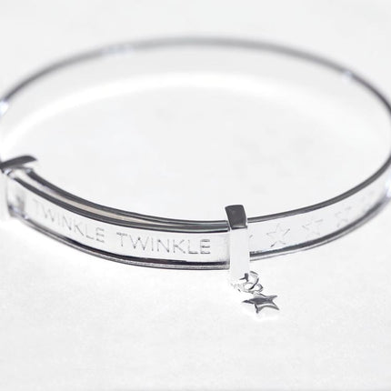 Emily Range Adjustable Christening Bangle "Twinkle Twinkle" Design (45Mm Dia)Emily Range Adjustable Christening Bangle "Twinkle Twinkle" Design (45Mm Dia)