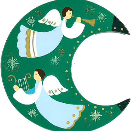 Angel Moon Christmas Decoration - Green  (663)Angel Moon Christmas Decoration - Green  (663)