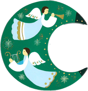 Angel Moon Christmas Decoration - Green  (663)Angel Moon Christmas Decoration - Green  (663)